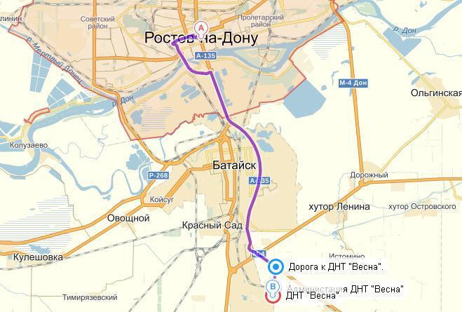 Схема проезда от батайска до ростова-на-дону