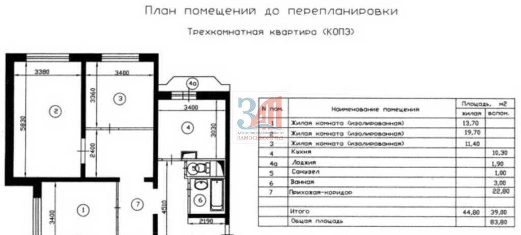 Продажа, 3-комн. квартира, румянцево, лукинская ул. , западн.
