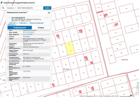 Публичная кадастровая карта павловский посад